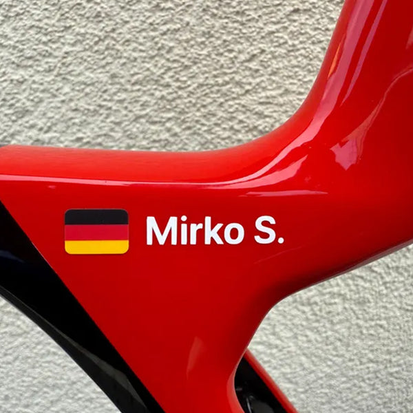2x Personalized Name Decal , Cyclist Name