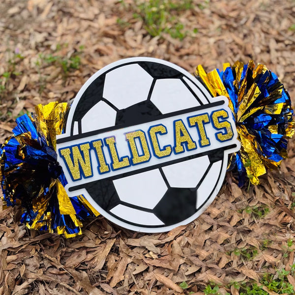 Cheer Stick with Poms for Volley /Soccer /Cheer /Baseball / Football /Cheer | Fans Custom Spirit Accessory