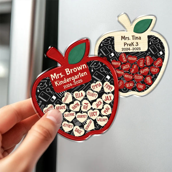 Personalized Teacher Apple Magnet, Thank You Teacher Gifts