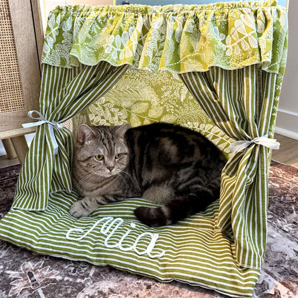 Personalized Cat Tent Custom Embroidered Name