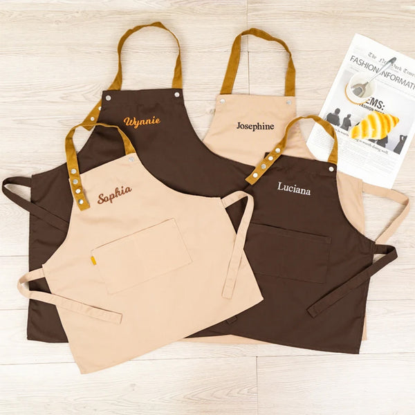 Personalized aprons for kids, Custom embroidered toddler aprons with pockets