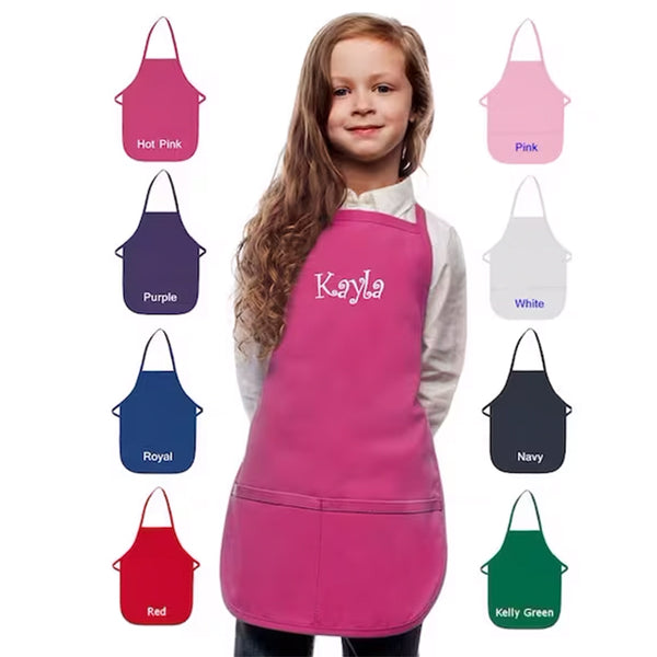 Custom Embroidered Apron with Pockets Christmas Gifts for Kids Aldult
