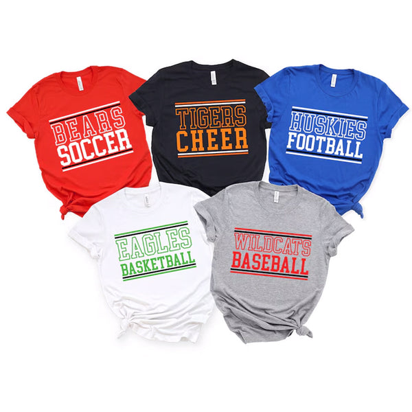 CUSTOM Sports Team Shirts / Personalized Mascot Colors