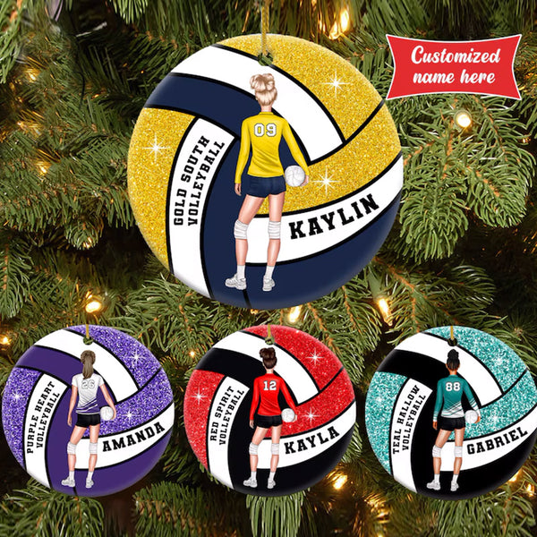 Volleyball Girl Ornament Personalized, Sports Ornament 2025