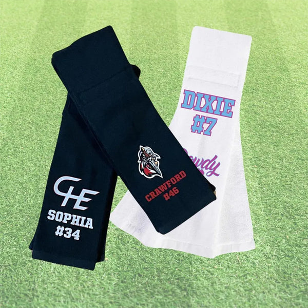 Custom sports towel personalized for athlete towel for QB football towel