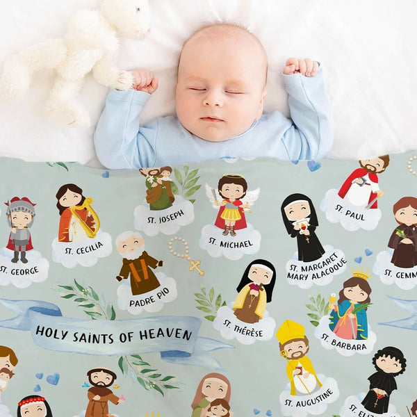 Holy Saints of Heaven Catholic Throw Blanket