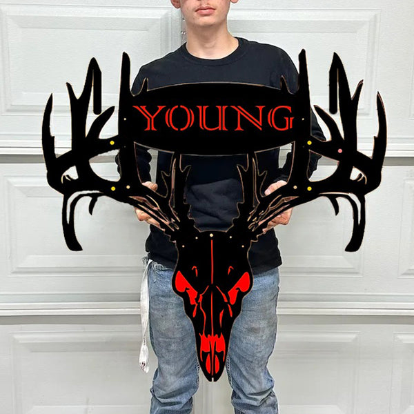 2025 NEW - Personalized Double Bow Hook Metal Deer Skull Rack