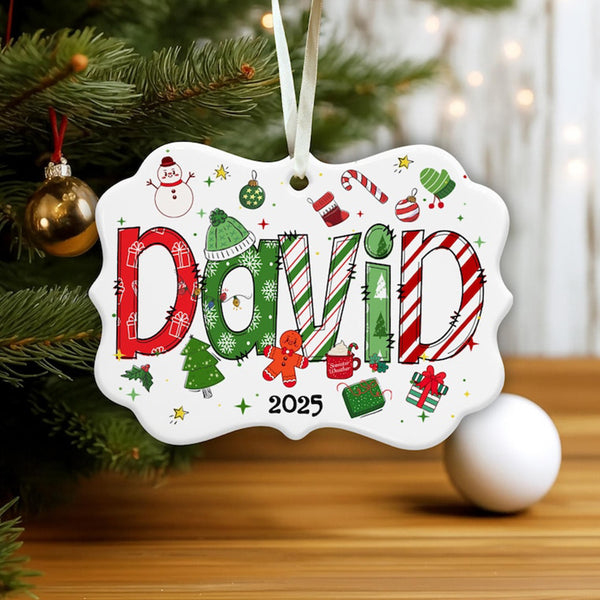 Personalized Christmas Ornaments, Custom Kid Name Ornament