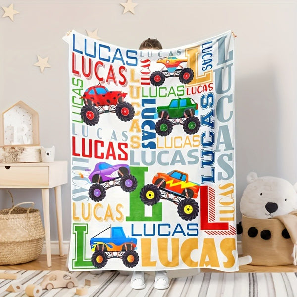 Customizable Name Truck Print Blanket