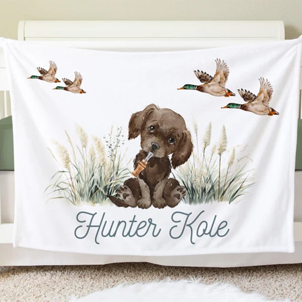 Personalized Mallard Duck Baby Blanket Gift, Toddler Blanket