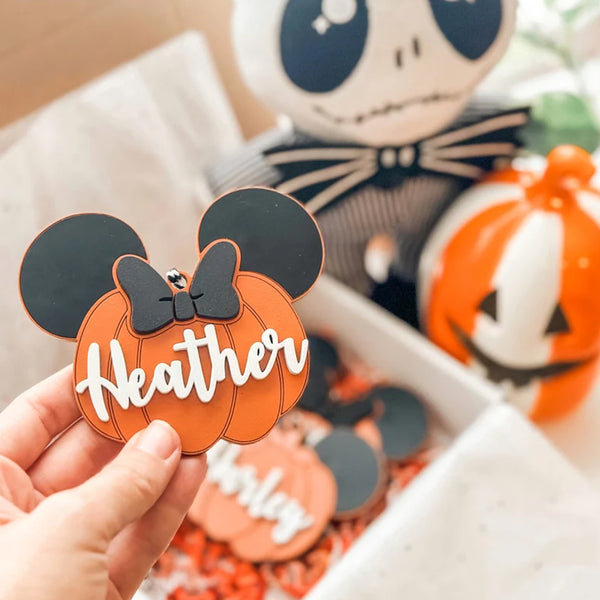 Pumpkin Mouse Name Tags Halloween Basket Tags