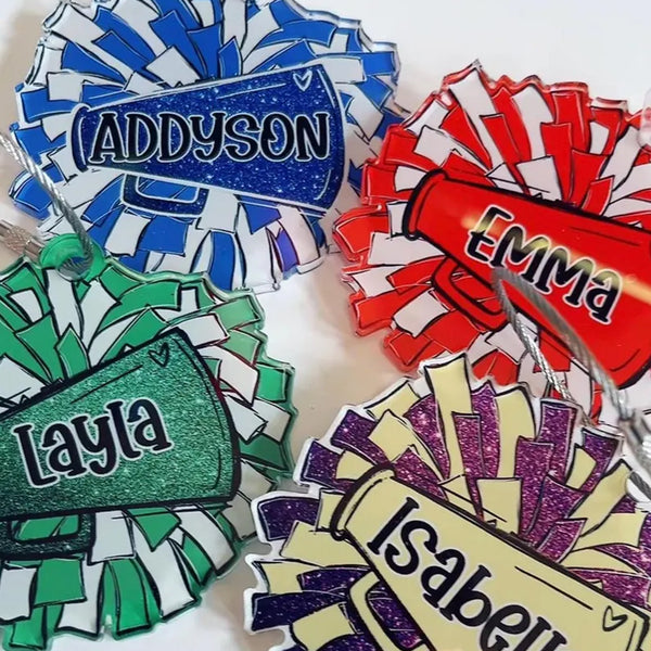 Personalized Pom Pom Bag Tag - Custom Name Tag for Backpacks