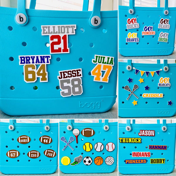 Custom Football Charm, Personalized Sports Accessories For Bogg, High School Sports