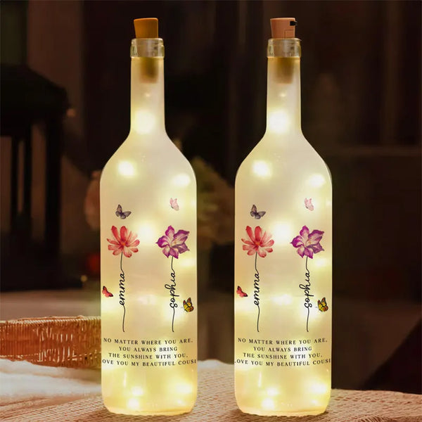 Cousin Gifts, Personalized Cousin Bottle Lamp, Sister Gifts
