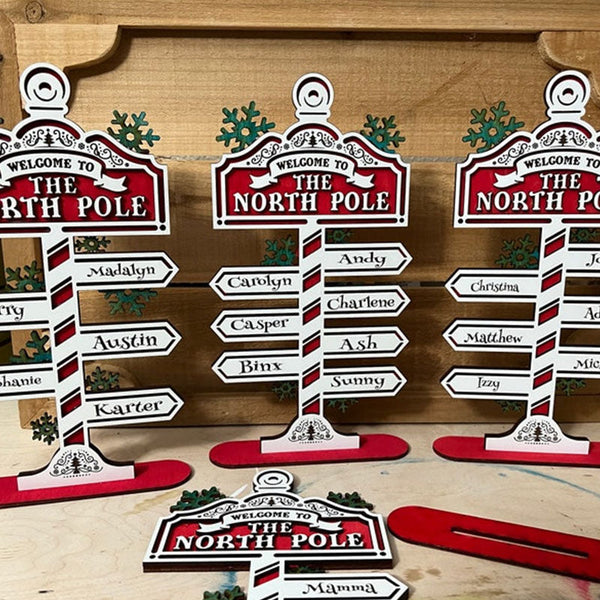 Personalized Christmas Decor North Pole Sign