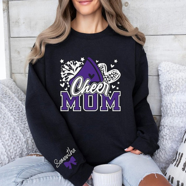 Personalized Cheer Mom Sweatshirt，Cheer Mom with Name Sweatshirt