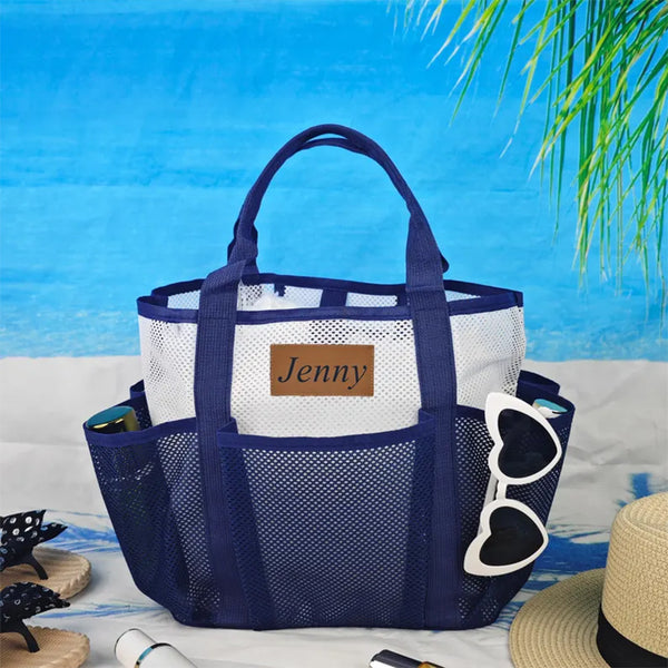 Personalized Beach Tote Bag,Beach Mesh Bag,Girls Travel Wash Bag