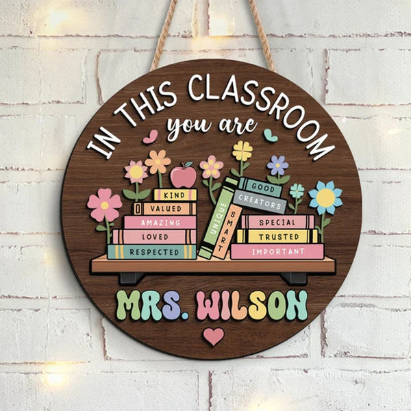 Custom Teacher 3D Door Hanger, In this Classroom You Are