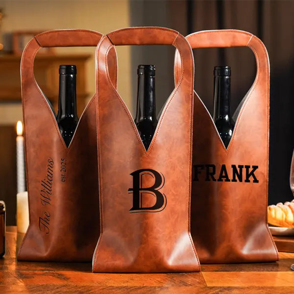 Personalized Engraved Wine Tote Bag