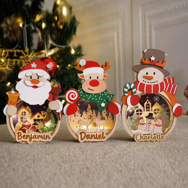 Custom Wooden Snowman/Santa/Reindeer Lantern