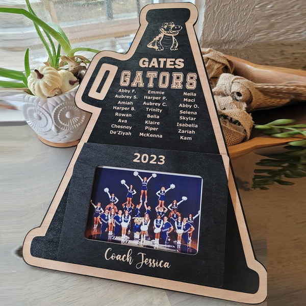 CHEERLEADING COACH GIFT + Personalized Cheerleader Coach Plaque Photo Frame