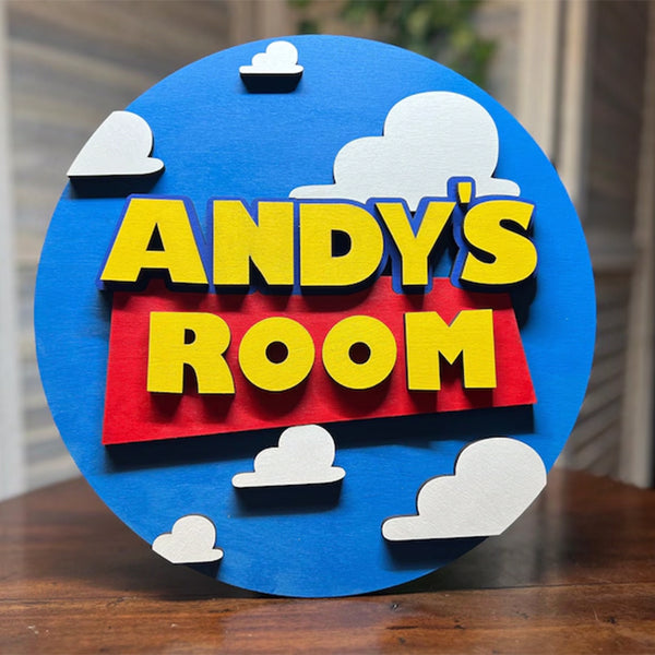 Handcrafted Customizable Toy Story Sign for Kid's Room