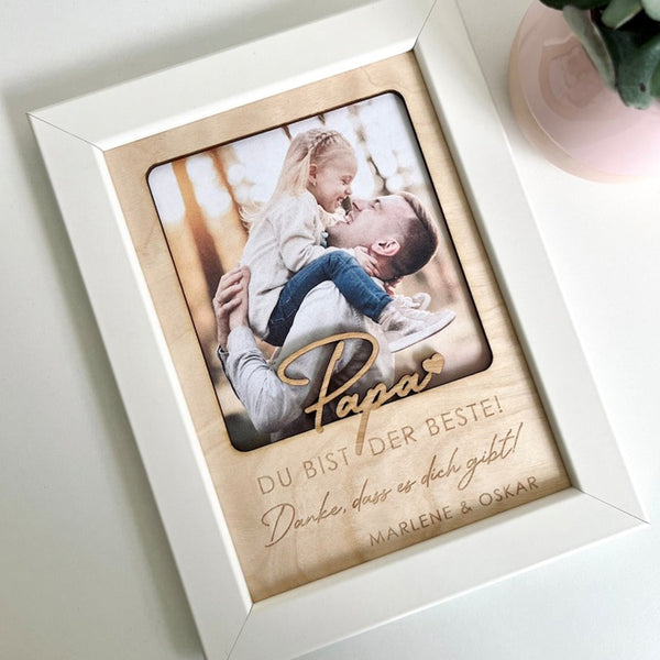 Birthday gift for dad - You're the best! Wooden picture with personalized engraving