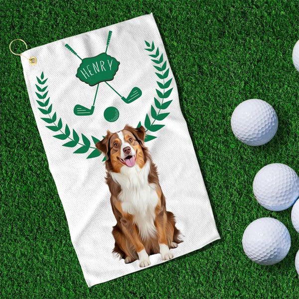 Custom Pet Photo Golf Towel Personalized Dog Golf Towel Cat Golf Towels