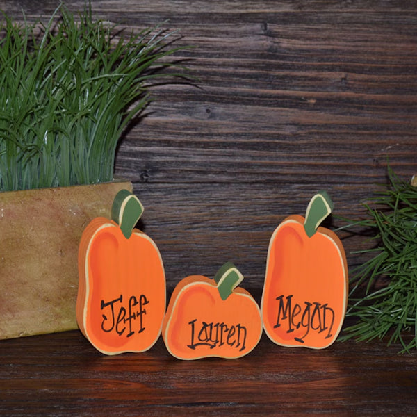 INDIVIDUAL Personalized Pumpkin Halloween Decor Thanksgiving Place Card Fall Decor