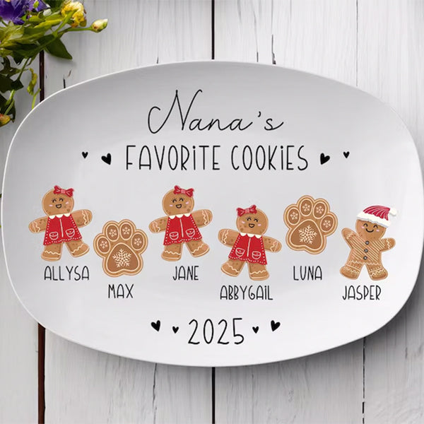 Personalized Gingerbread Christmas Plate, Grandma Plate