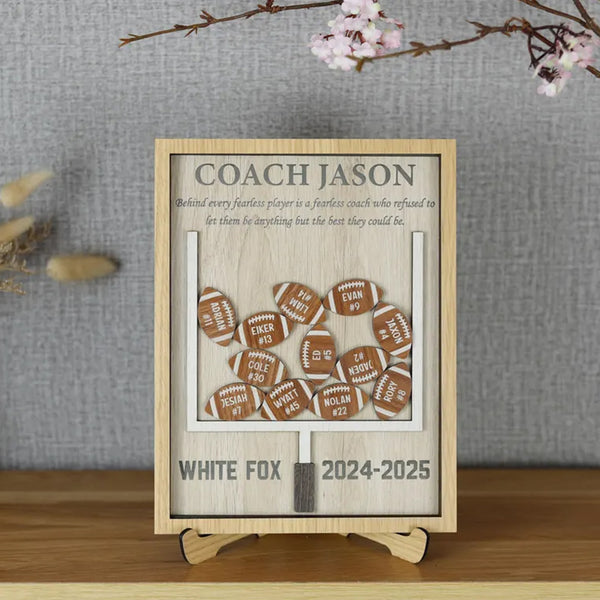 Personalized Football Coach Thank You Gift, Football Coach Shaker Sign