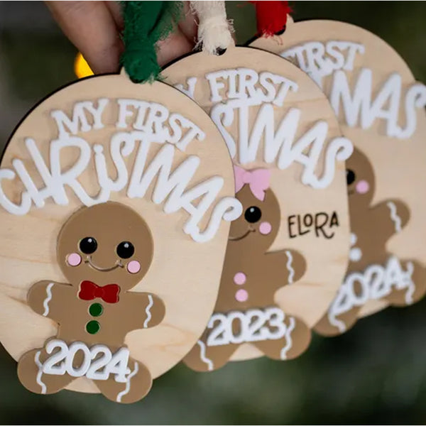 Baby’s First Christmas Ornament 2025, Personalized Gingerbread Ornament