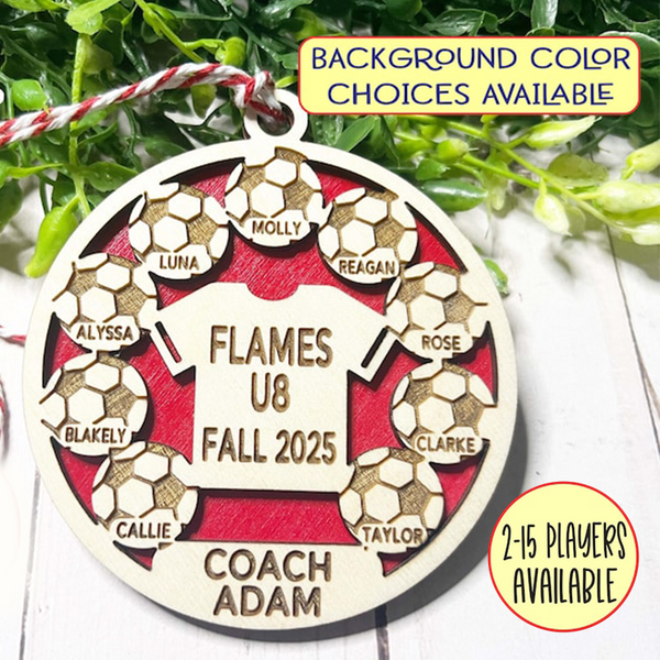 Soccer Team Personalized Ornament, Soccer Player Gift