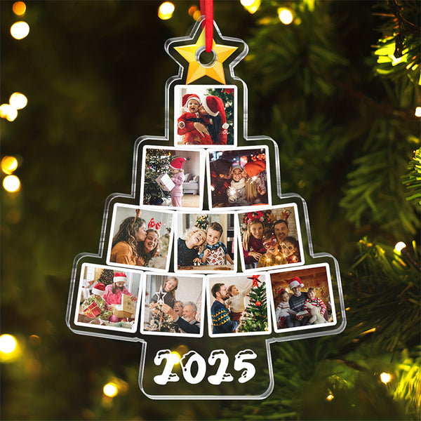 Personalized Photo Christmas Tree Ornament - Custom Photo & Year