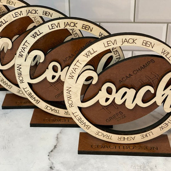 Football Coach Gifts Laser Engraved Personalized Gift Award Plaque