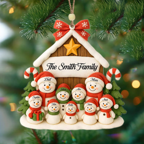 Custom Snowman Family Christmas Ornament