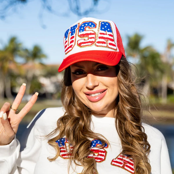 USA Trucker cap, Custom Caps, 4th of July Caps