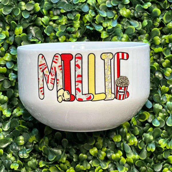 Personalized Popcorn Bowl | Custom Family Snack Bow