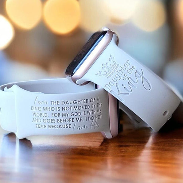 DAUGHTER of the KING, Silicone Watch Band, Laser Engraved
