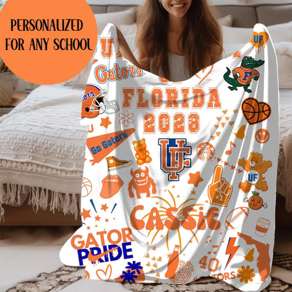 Bed Party Blanket Custom College Blanket Graduation Gift Dorm Pillow