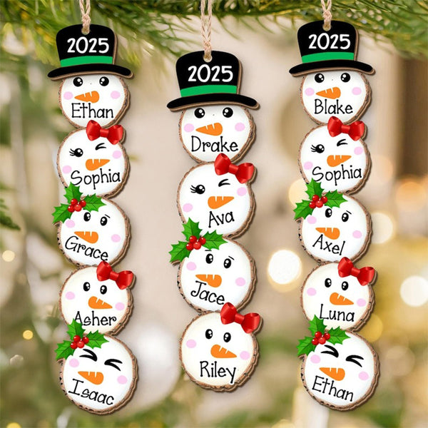 Cute Snowman Family Christmas Ornament 2025
