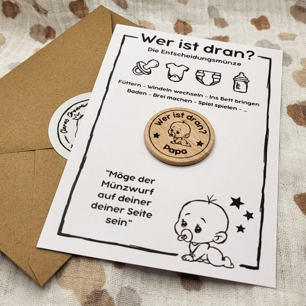 Decision coin for parents  Gift for birth