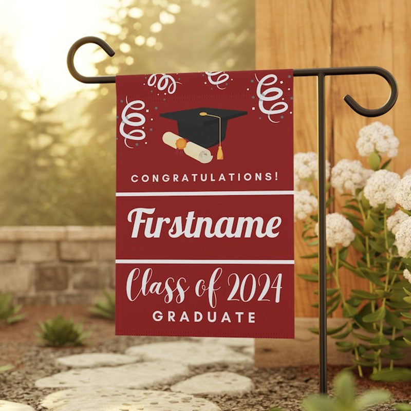 Custom Graduation Flag, Custom College Sign, College Garden Flag ...