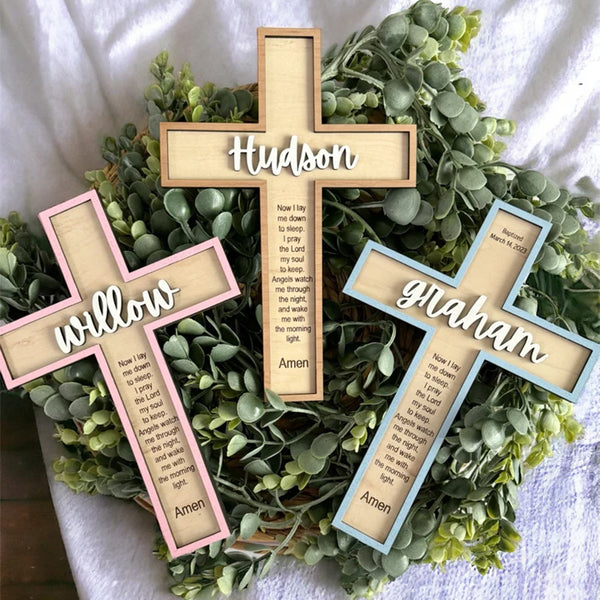 Baptism Cross/ Baptism Gift/Wooden Cross/Baby Shower Gift