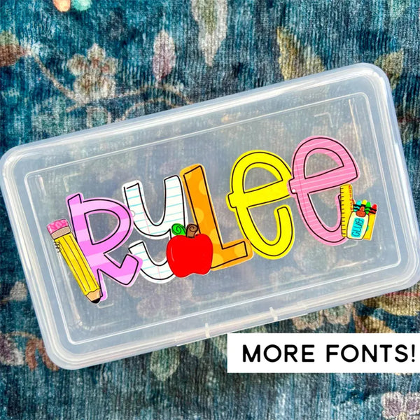 Personalized Pencil Boxes - Pencil Pouch - Pocket Folder with Prongs