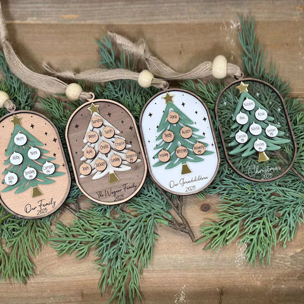 Personalized Family Tree Ornament, Personalized Grandparent Ornament