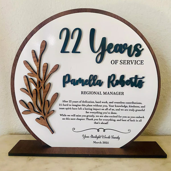 Retirement plaque recognition gift years of service farewell gift coworker gift
