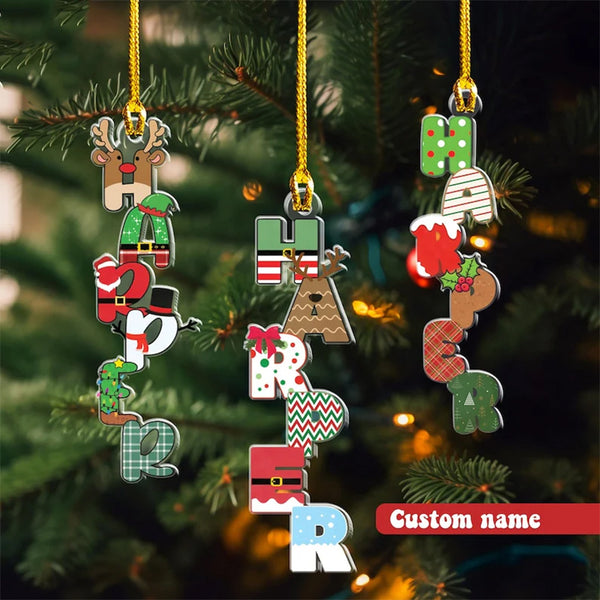 Personalized Christmas Name Letter Ornament 2025,