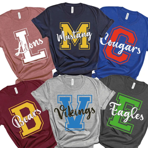 Custom Mascot Shirts, School Spirit Mascot T shirt Team Fans