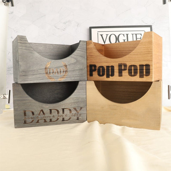 Custom Wooden Hat Holder For Fathers Day Gift,Best Dad Ever Wood Hat Box